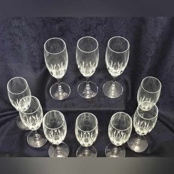 BEAUTIFUL SET OF 10 CRISTAL d’ ARQUES JUAN FLUTED CHAMPAGNE GLASSES - Picture 2 of 6